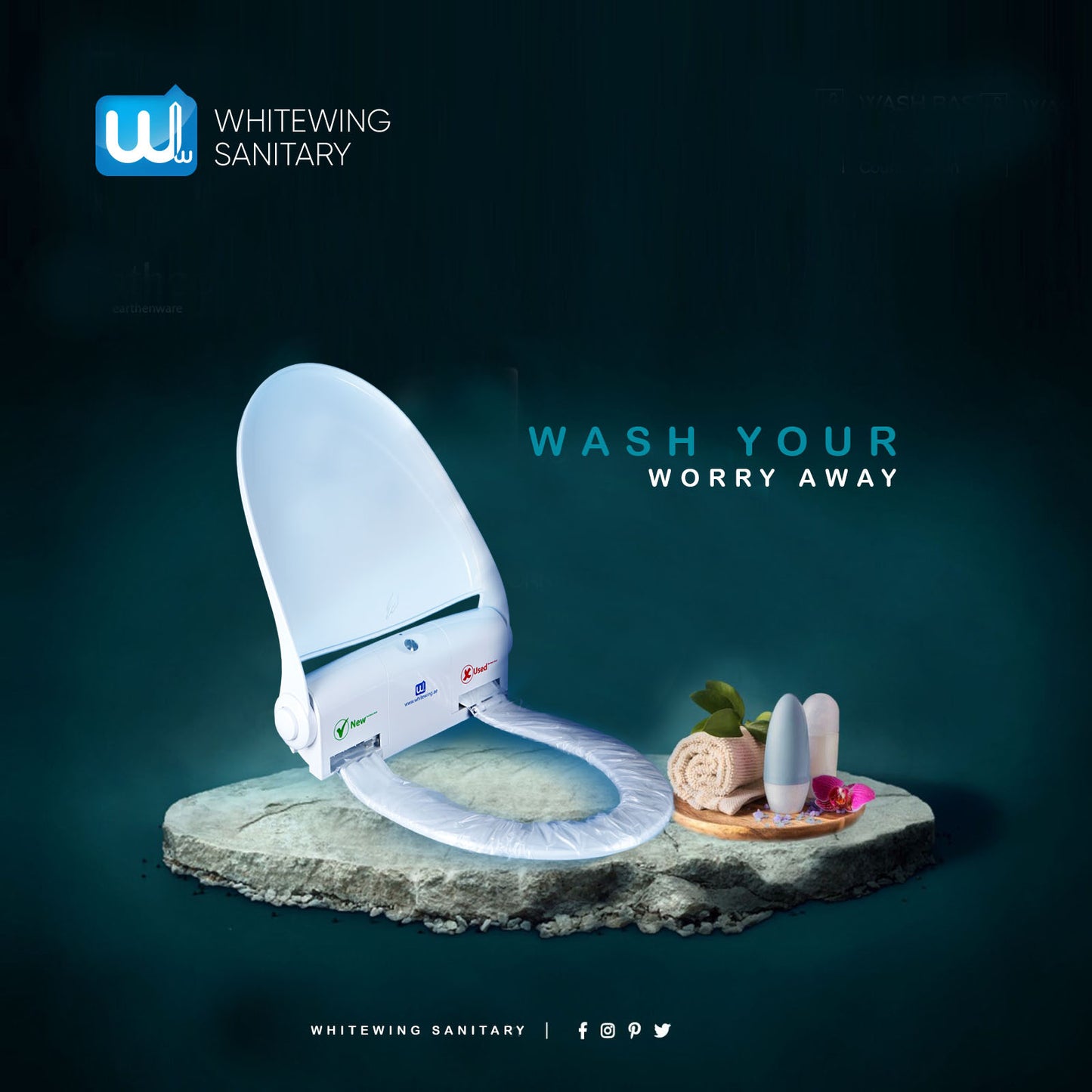 White Wing Self-Cleaning Sanitary Seat